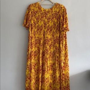Zara Pleated Floral Print Dress